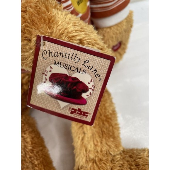 Chantilly Lane Plush Musical Brown Bear Stuffed Animal "When You're Smiling" - Picture 6 of 7